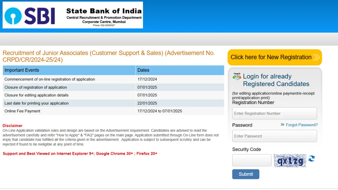 The State Bank Of India (SBI) Clerk Vacancy 2025